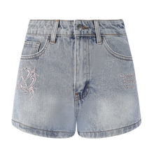 ED HARDY Womens Triple Heart Denim Jorts Shorts