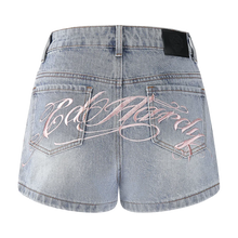 ED HARDY Womens Triple Heart Denim Jorts Shorts