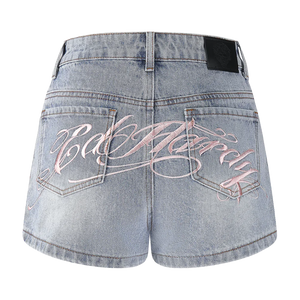 ED HARDY Womens Triple Heart Denim Jorts Shorts