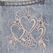 ED HARDY Womens Triple Heart Denim Jorts Shorts