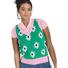 HELL BUNNY Kitsch Daisy Vest - Green