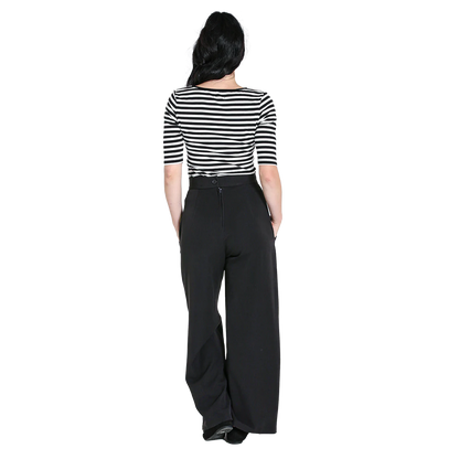 HELL BUNNY Carlie Swing Trousers - Black