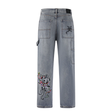 ED HARDY Snake & Panther Carpenter Denim Trousers Jeans