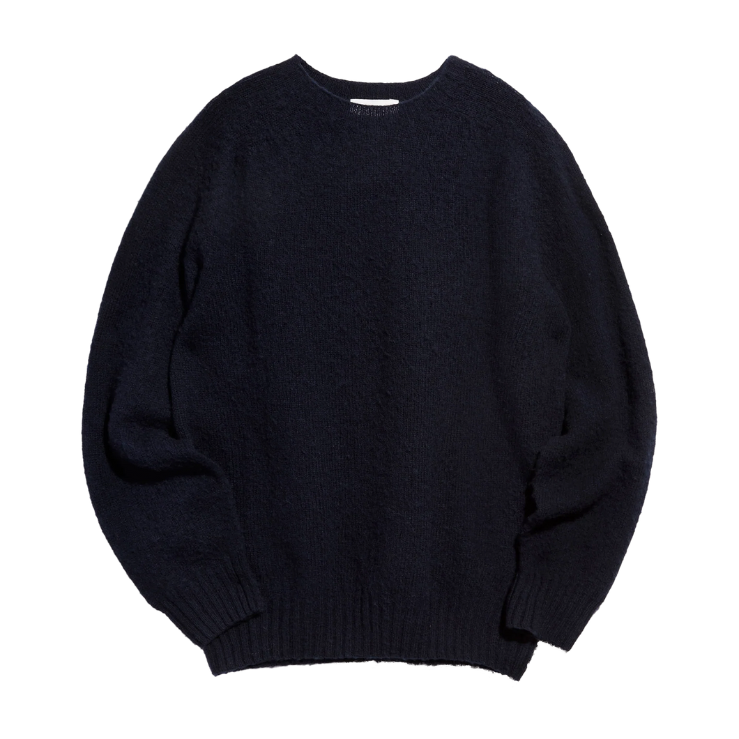 YMC Crew Neck Suedehead - Navy