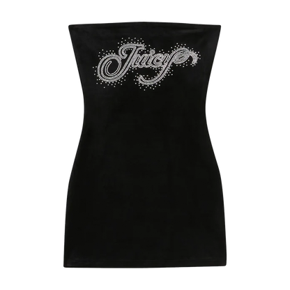 JUICY COUTURE Mini Dress Anderson Velour Black