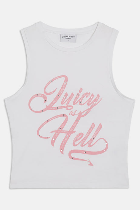 JUICY COUTURE Jersey Tank Top As Hell - White