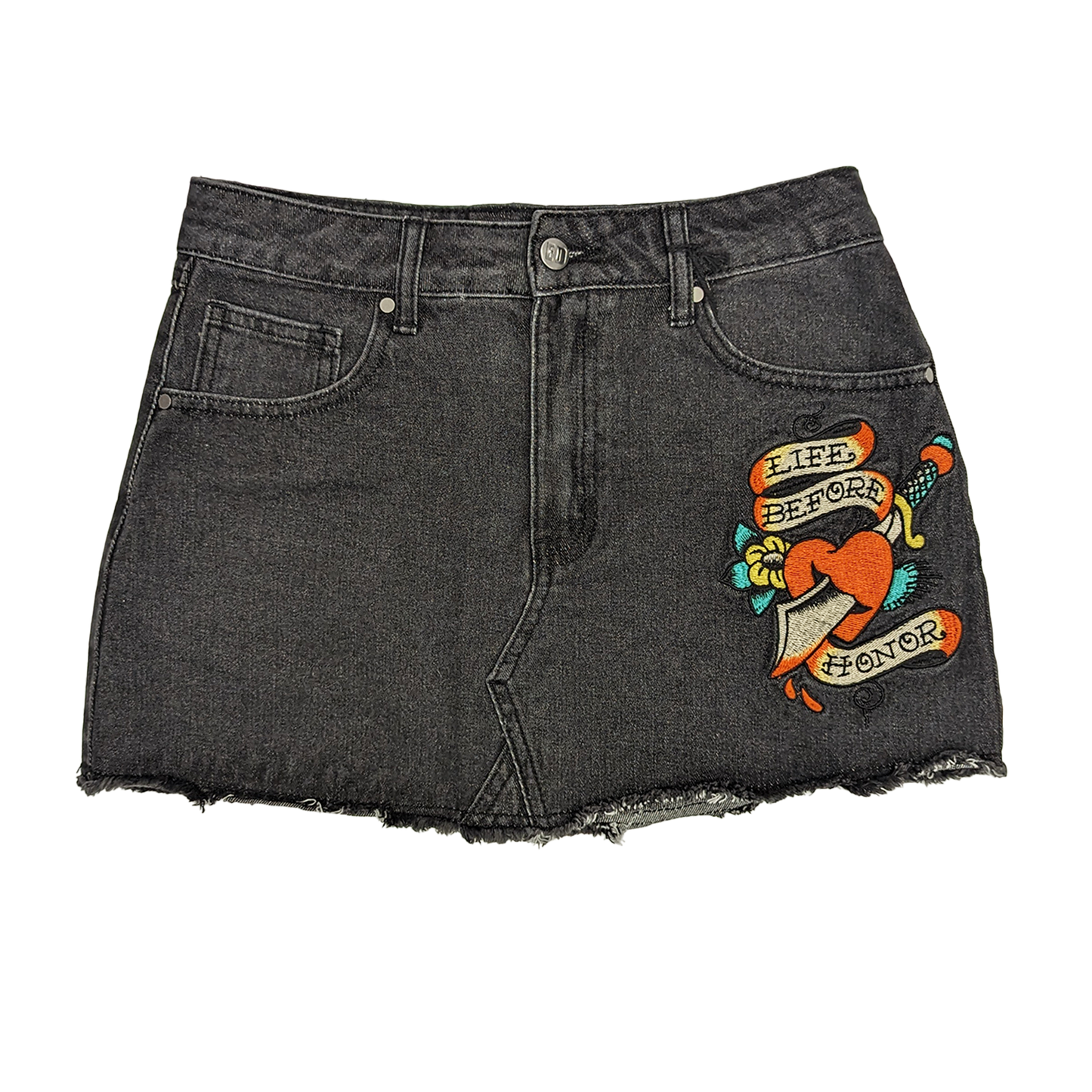 Ed Hardy Life Before Drop Hem Embroidered