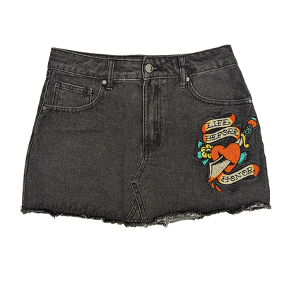 Ed Hardy Life Before Drop Hem Embroidered