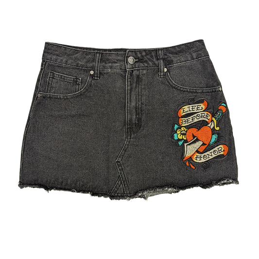 Ed Hardy Life Before Drop Hem Embroidered