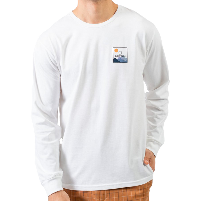 BRIXTON Long Sleeve T-Shirt Alpha Square Mountain White