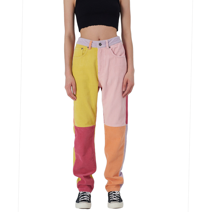 THE RAGGED PRIEST Zone Mum Cords Jeans Panelled  Multi
