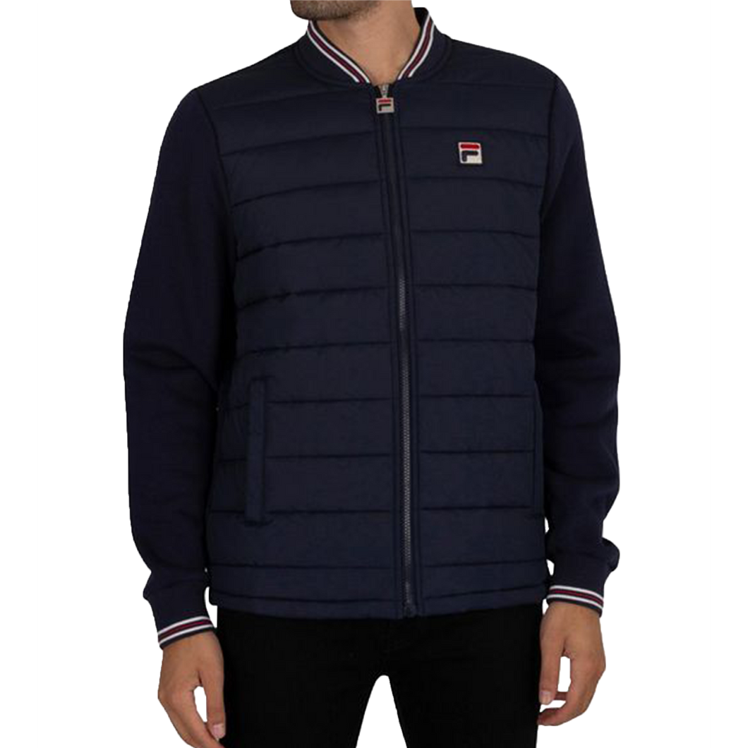 fila marco puffa jacket, knitted back and sleeves by