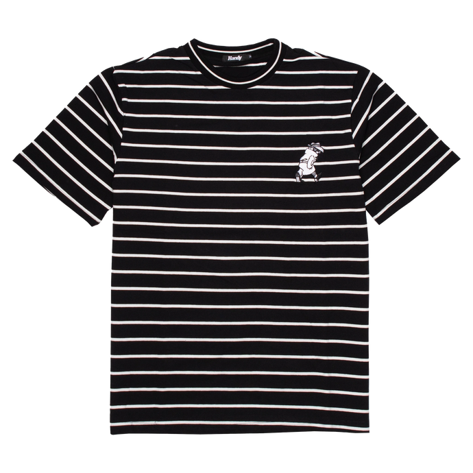 HANDY SUPPLY CO T-Shirt Heavyweight Striped Black and White