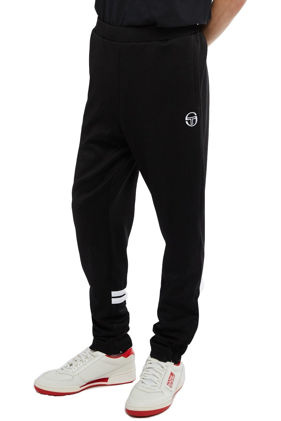SERGIO TACCHINI Track Pant Orion Slim Black/White - Circle Collective 