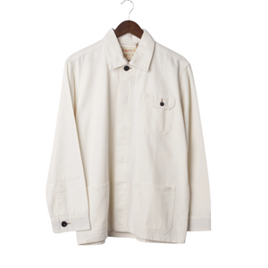 USKEES Overshirt With Hidden Buttons White