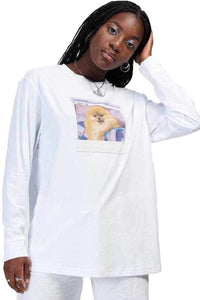 SPILL THE TEA T-shirt Long sleeve peanut is calling White - Circle Collective 