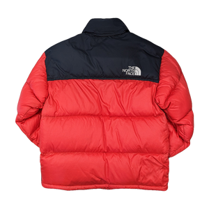 North face nuptse red and black best sale