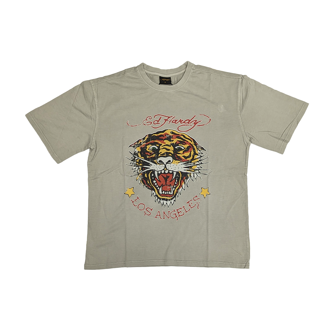 Ed Hardy LA Tiger Vintage T shirt Light Grey