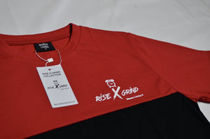 Rise and Grind Red / Black Colour Block T-Shirt